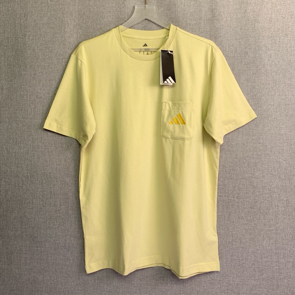 ADIDAS 3 Bar Logo Pocket T Shirt – Short Sleeve Tee – MEDIUM – NWT